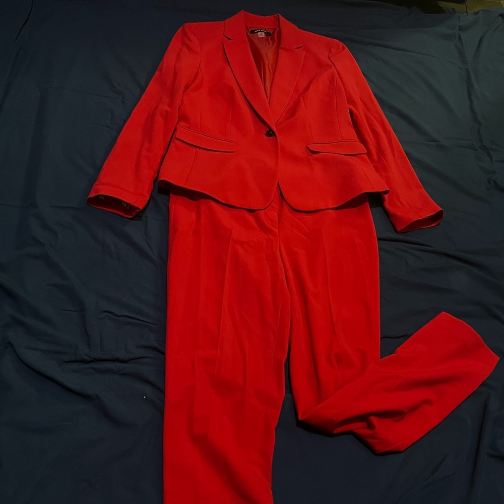 Nine West Red Blazer with Pants Size 4